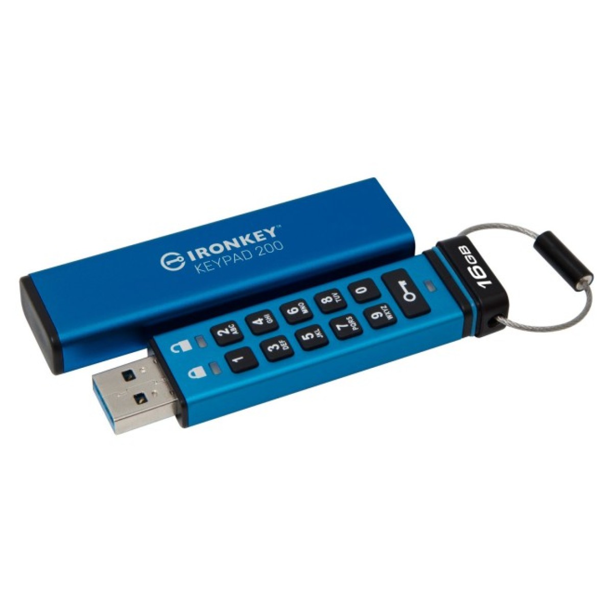 USB флеш накопитель Kingston 16GB IronKey Keypad 200 Blue USB 3.2 (IKKP200/16GB) 98_98.jpg - фото 1