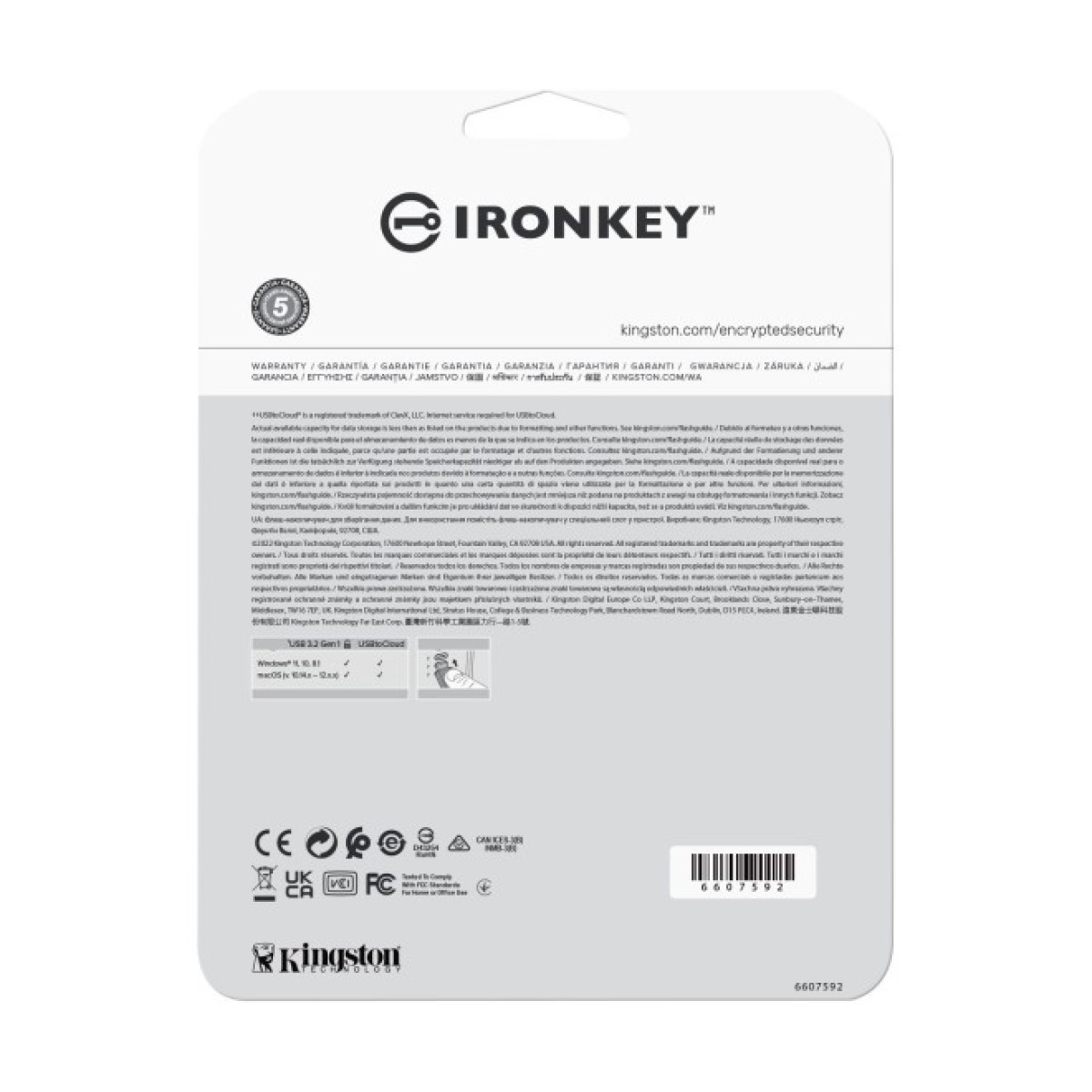 USB флеш накопитель Kingston 128GB IronKey Locker Plus 50 AES Encrypted USB 3.2 (IKLP50/128GB) 98_98.jpg - фото 3