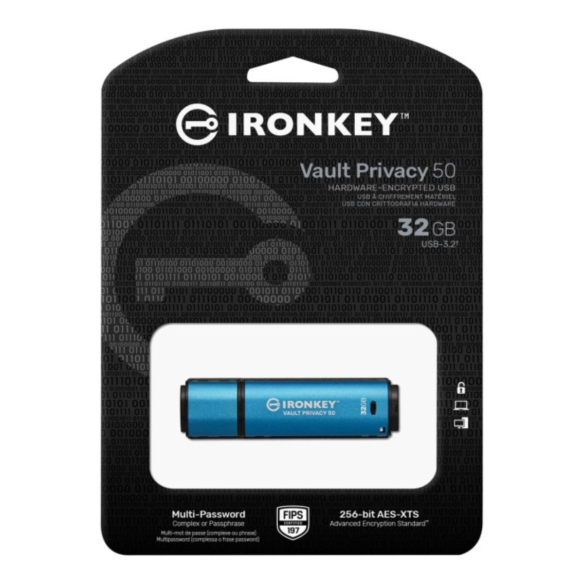 USB флеш накопичувач Kingston 32GB IronKey Vault Privacy 50 USB 3.2 (IKVP50/32GB) 98_98.jpg - фото 2
