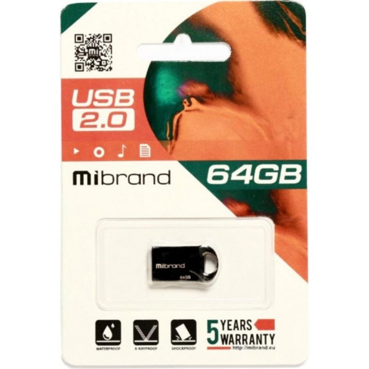 USB флеш накопичувач Mibrand 64GB Hawk Black USB 2.0 (MI2.0/HA64M1B) 98_98.jpg - фото 2