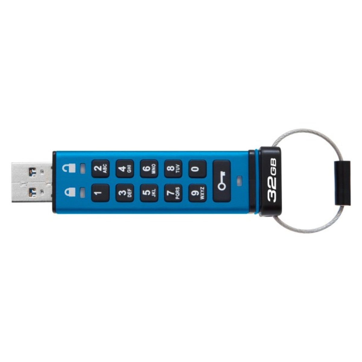 USB флеш накопитель Kingston 32GB IronKey Keypad 200 AES-256 Encrypted Blue USB 3.2 (IKKP200/32GB) 98_98.jpg - фото 5