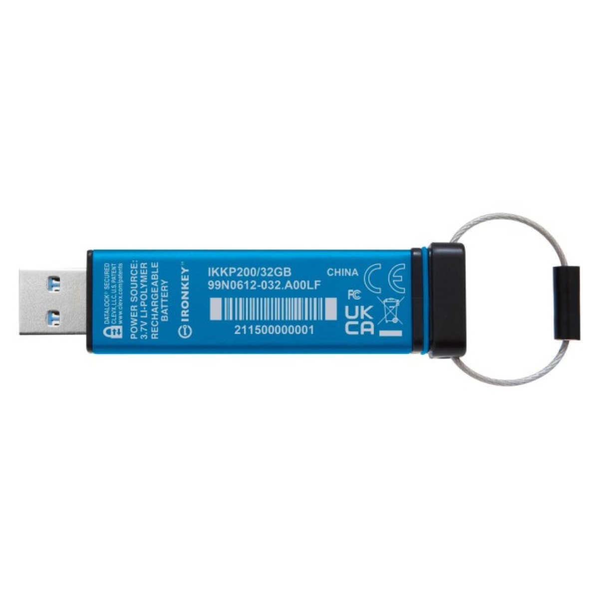 USB флеш накопитель Kingston 32GB IronKey Keypad 200 AES-256 Encrypted Blue USB 3.2 (IKKP200/32GB) 98_98.jpg - фото 6