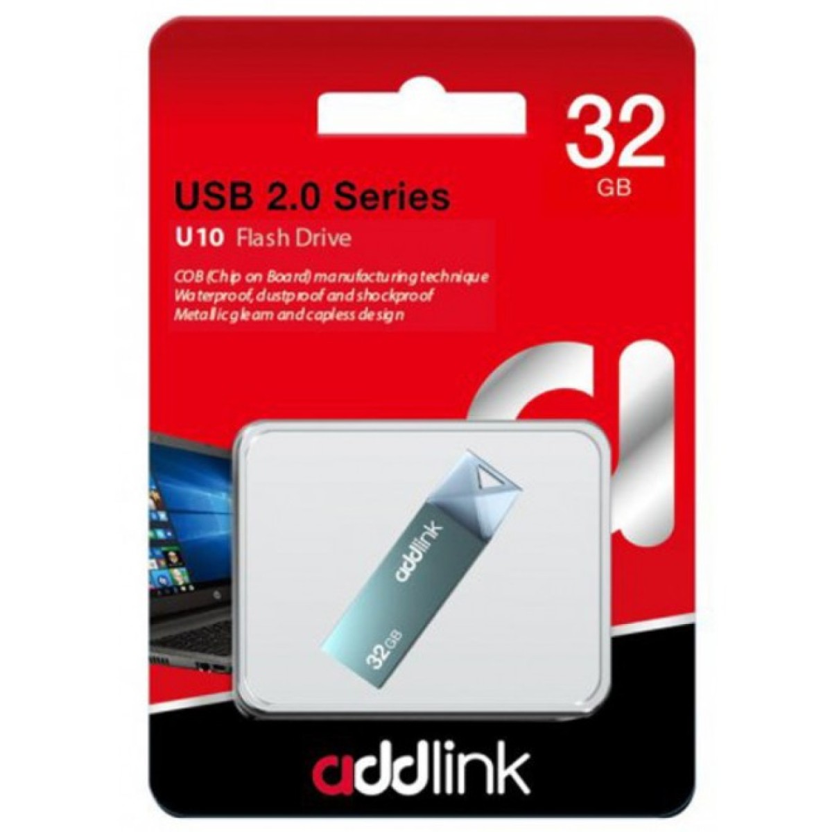 USB флеш накопитель AddLink 32GB U10 Blue USB 2.0 (ad32GBU10B2) 98_98.jpg - фото 2