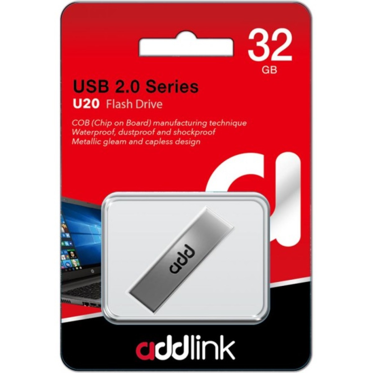 USB флеш накопитель AddLink 32GB U20 Titanium USB 2.0 (ad32GBU20T2) 98_98.jpg - фото 2