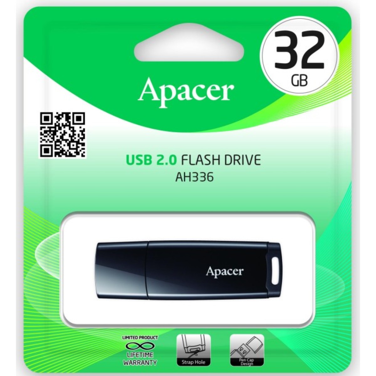 USB флеш накопичувач Apacer 32GB AH336 Black USB 2.0 (AP32GAH336B-1) 98_98.jpg - фото 5