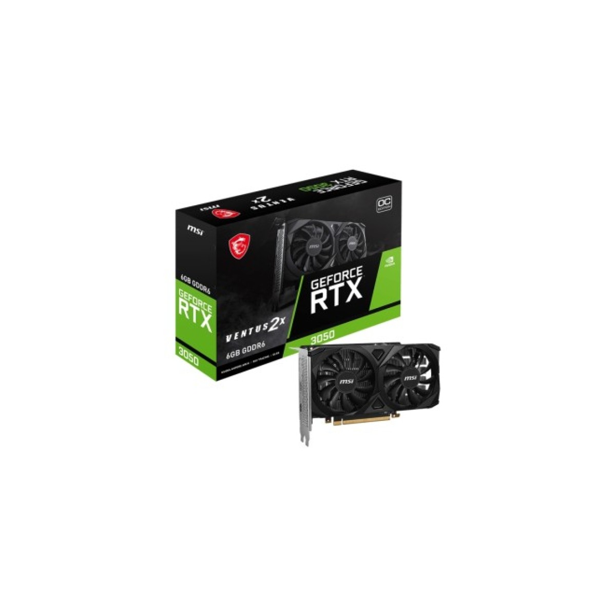 Видеокарта MSI GeForce RTX3050 6Gb VENTUS 2X OC (RTX 3050 VENTUS 2X 6G OC) 98_98.jpg - фото 2
