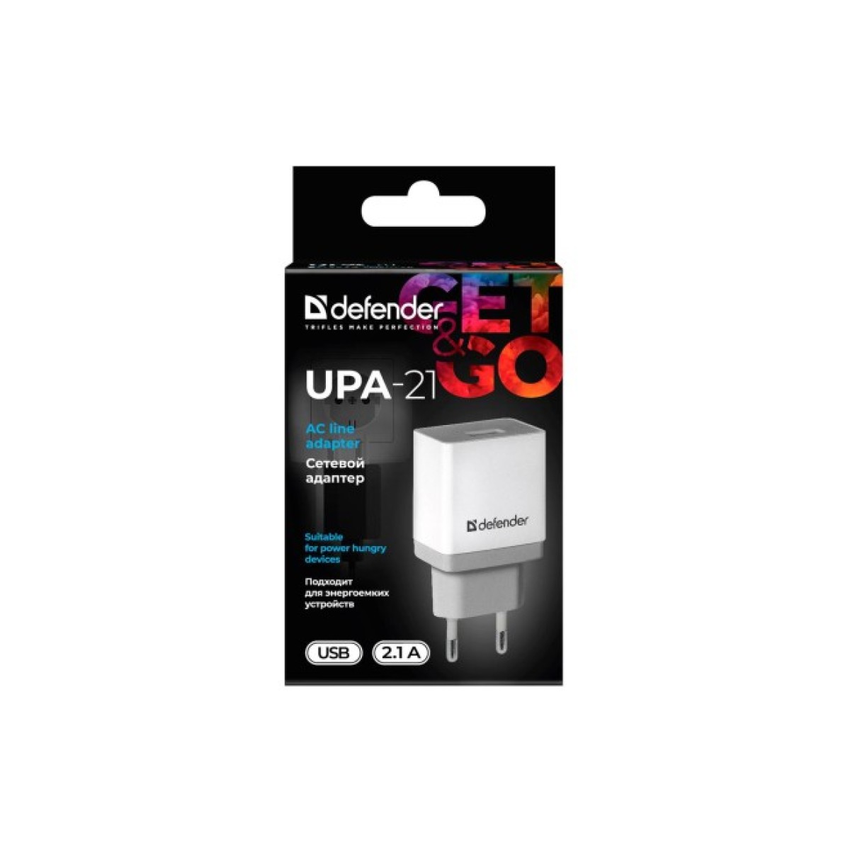 Зарядное устройство Defender UPA-21 white, 1xUSB, 5V / 2.1A (83571) 98_98.jpg - фото 2