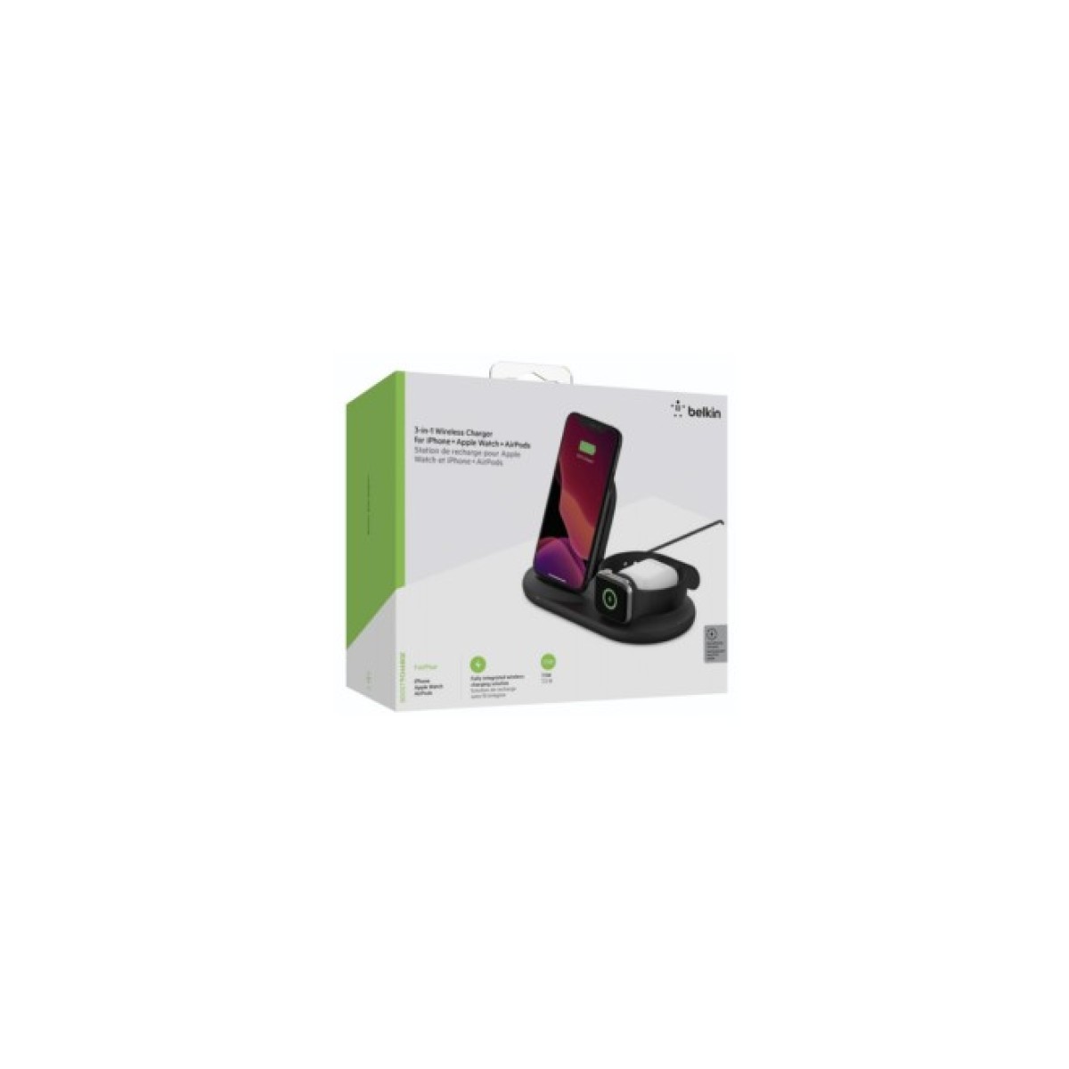 Зарядное устройство Belkin 3-in-1 Wireless Pad/Stand/Apple Watch, black (WIZ001VFBK) 98_98.jpg - фото 3