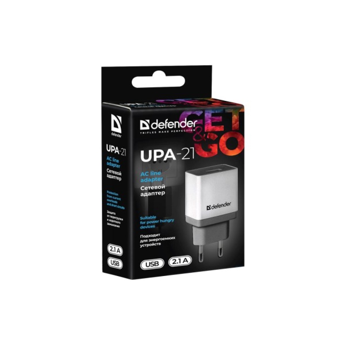 Зарядний пристрій Defender UPA-21 white, 1xUSB, 5V / 2.1A (83571) 98_98.jpg - фото 3