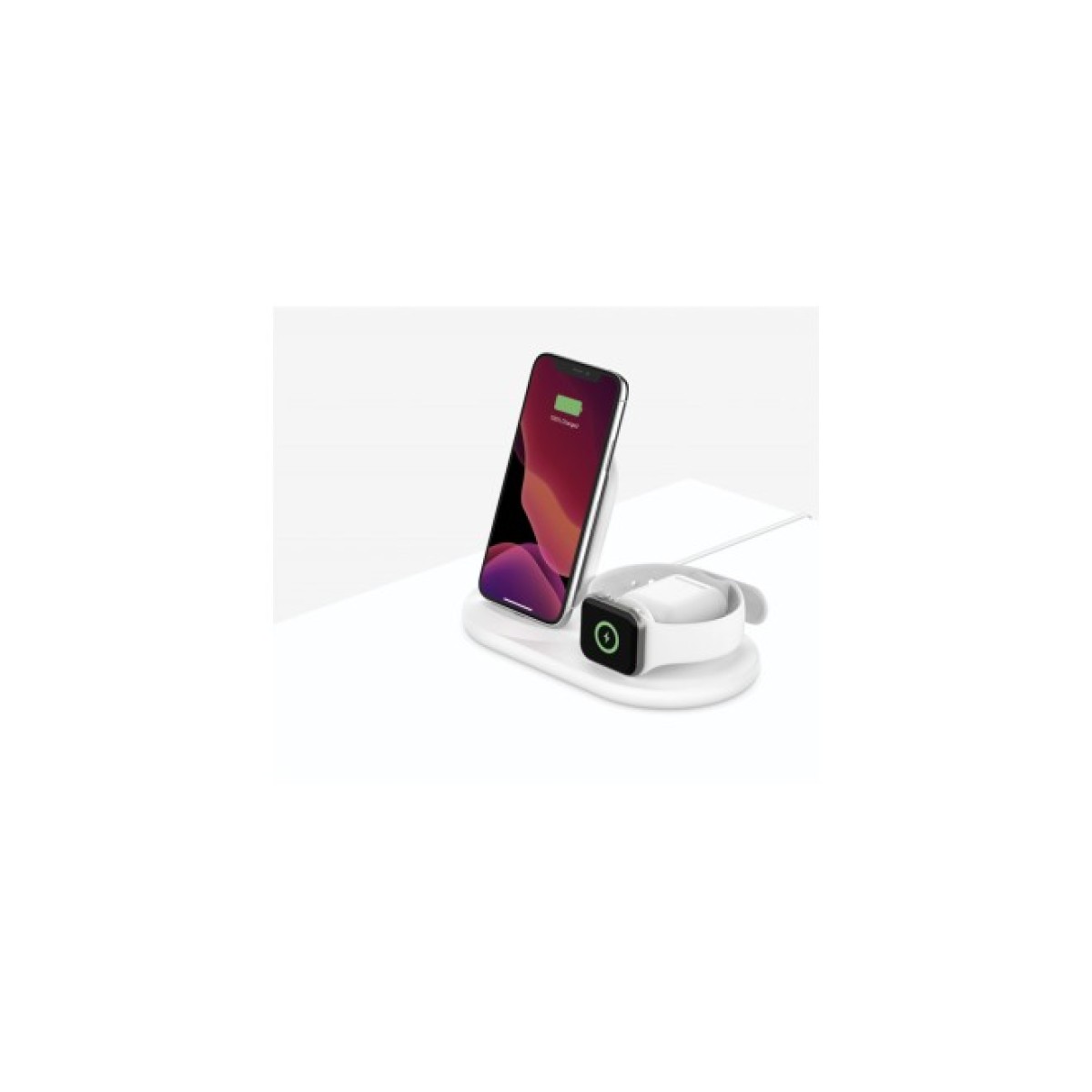 Зарядний пристрій Belkin 3-in-1 Wireless Pad/Stand/Apple Watch, white (WIZ001VFWH) 98_98.jpg - фото 4