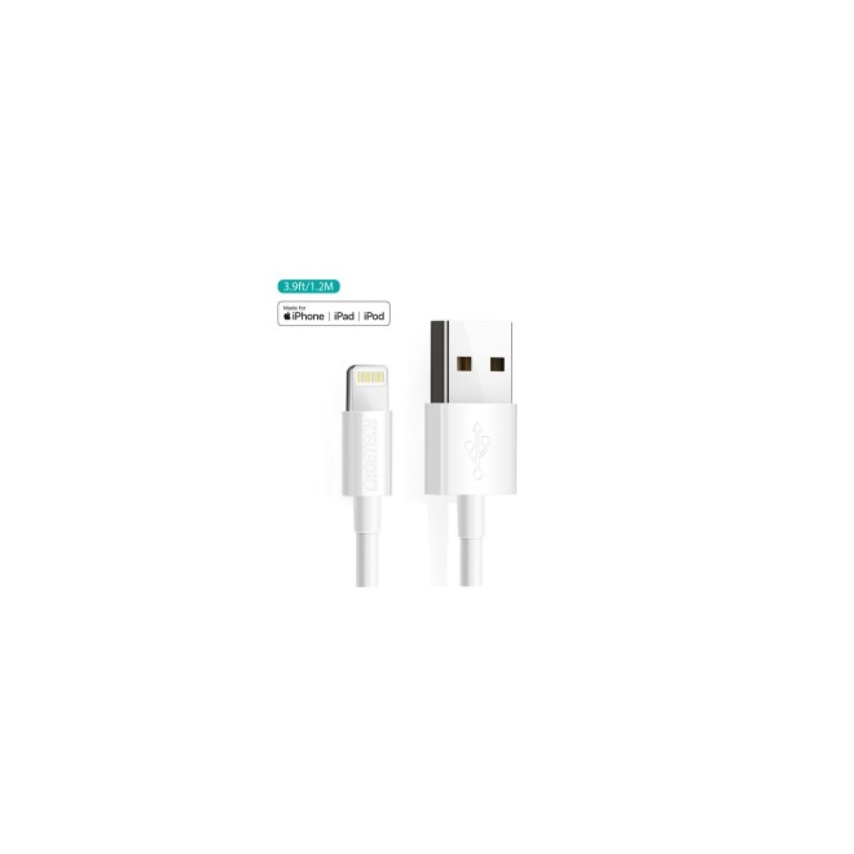 Дата кабель USB 2.0 AM to Lightning 1.2m 2.1A MFI White Choetech (IP0026-WH) 98_98.jpg - фото 6