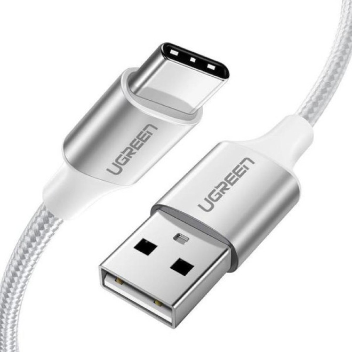 Дата кабель USB 2.0 AM to Type-C 1.0m US288 Aluminum Braid White Ugreen (60131) 98_98.jpg