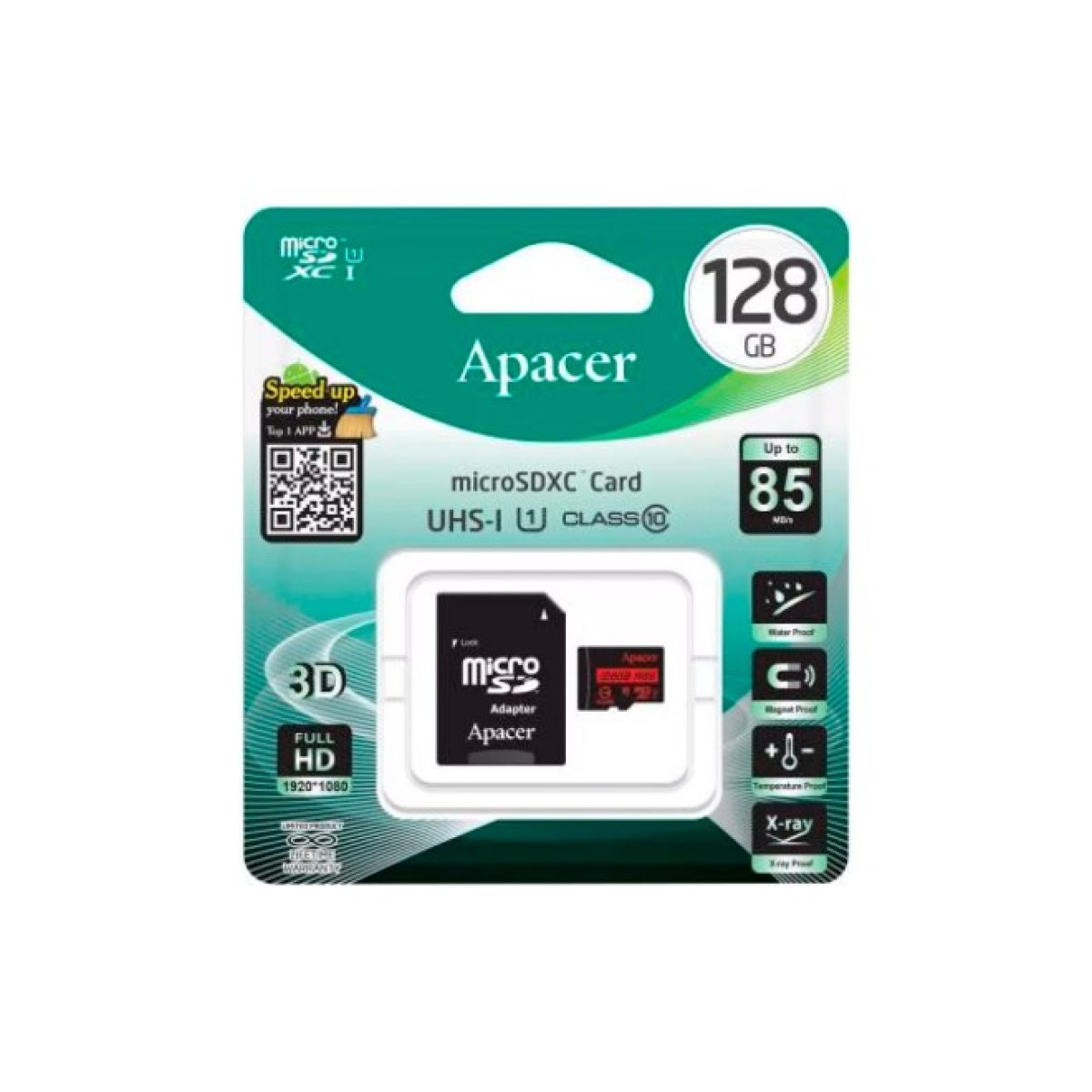 Карта пам'яті Apacer 128GB microSDXC class 10 UHS-I (AP128GMCSX10U5-RA) 98_98.jpg - фото 2