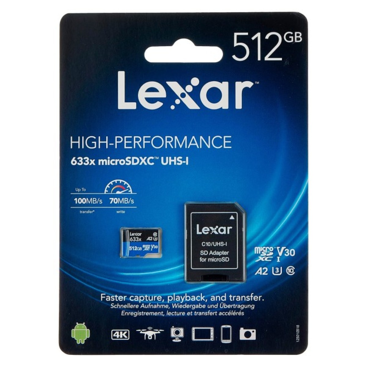 Карта пам'яті Lexar 512GB microSDXC class 10 UHS-I 633x (LSDMI512BB633A) 98_98.jpg - фото 3