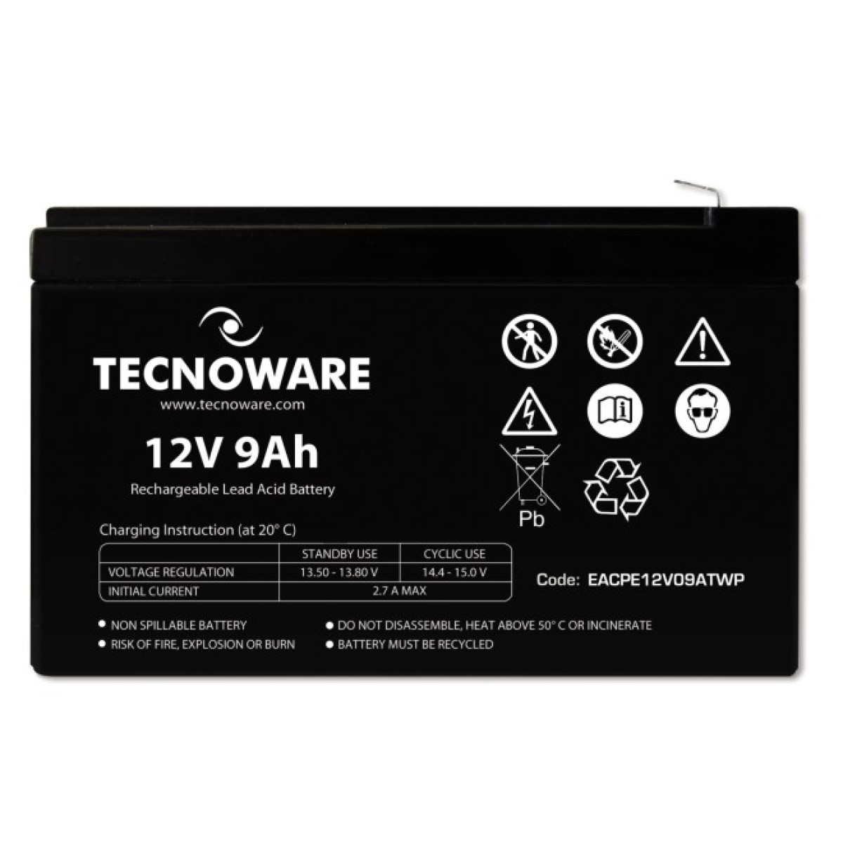 Батарея к ИБП TECNOWARE 12V-9Ah (EACPE12V09ATWP) 98_98.jpg - фото 3