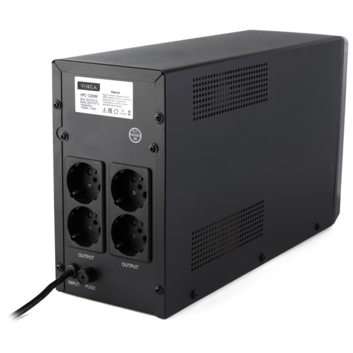 Источник бесперебойного питания Vinga LCD 1200VA metal case (VPC-1200M) 98_98.jpg - фото 4