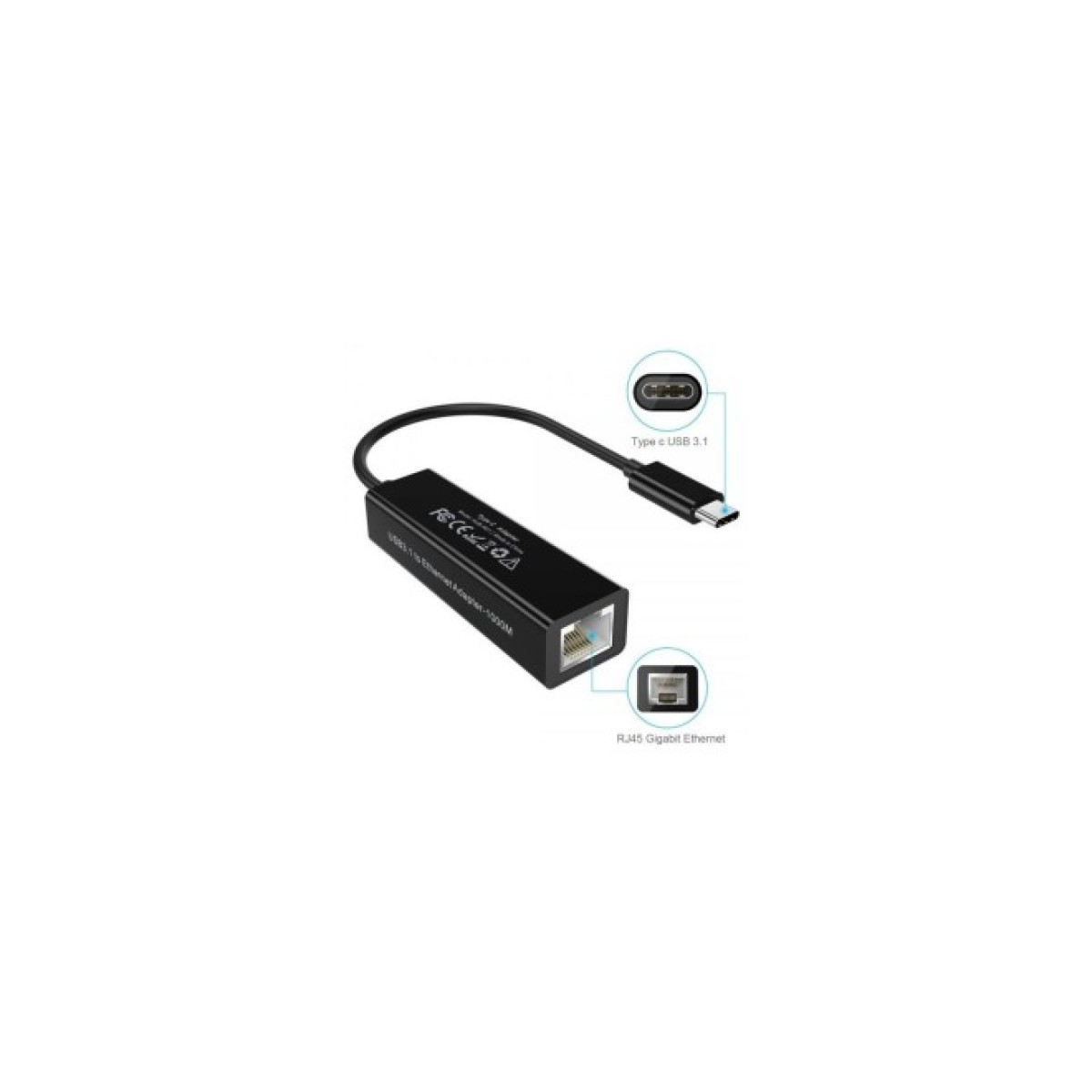 Адаптер USB-C to Gigabit Ethernet Choetech (HUB-R01) 98_98.jpg - фото 2