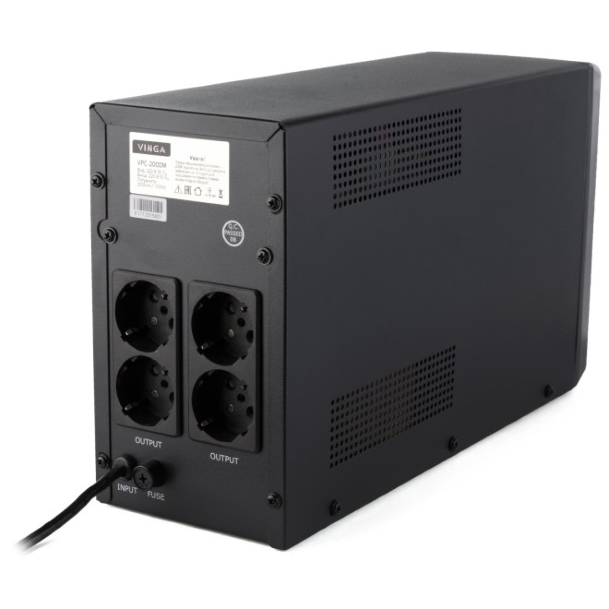 Источник бесперебойного питания Vinga LCD 1500VA metal case (VPC-1500M) 98_98.jpg - фото 5