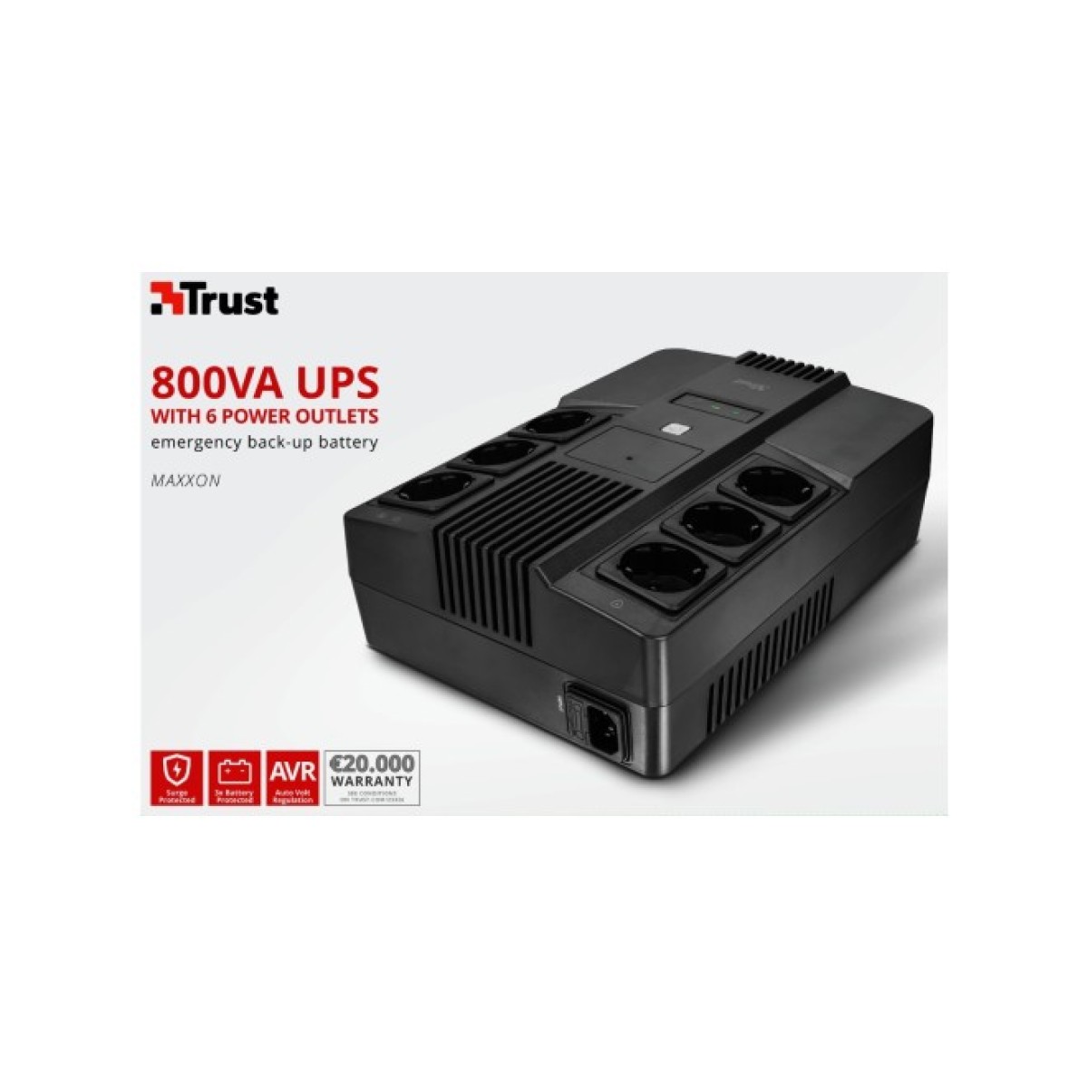 Пристрій безперебійного живлення Trust Maxxon 800VA UPS (23326_TRUST) 98_98.jpg - фото 9