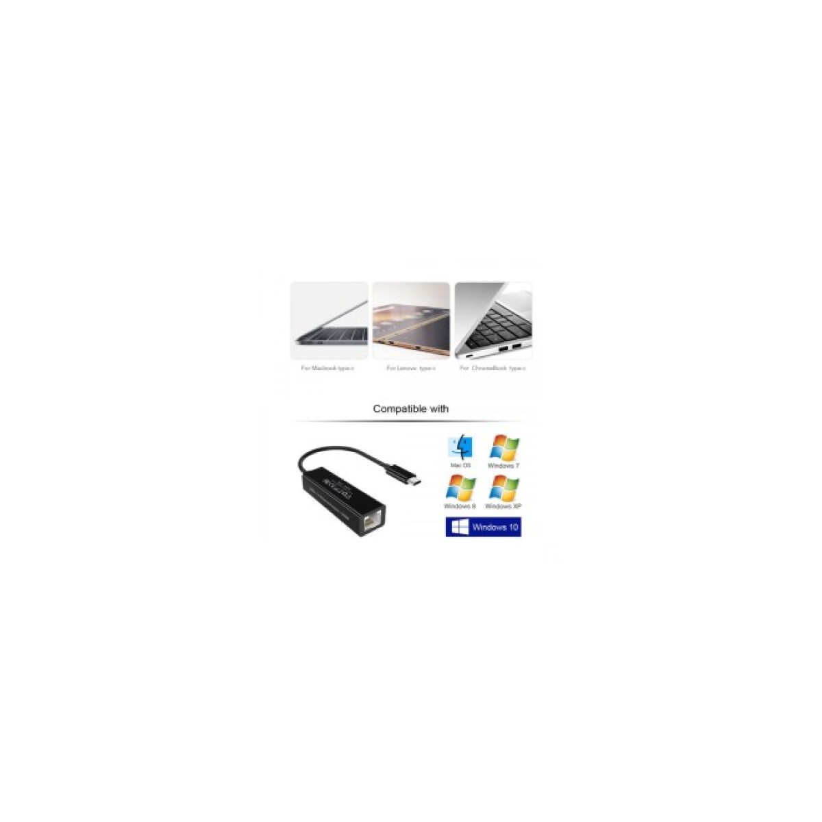 Адаптер USB-C to Gigabit Ethernet Choetech (HUB-R01) 98_98.jpg - фото 8