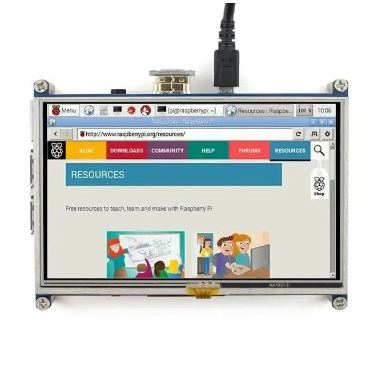 Дисплей сенсорний 5'' для Raspberry Pi 800x480 LCD Resistive Touch Screen, Waveshare (WAV-10563) 98_98.jpg - фото 5