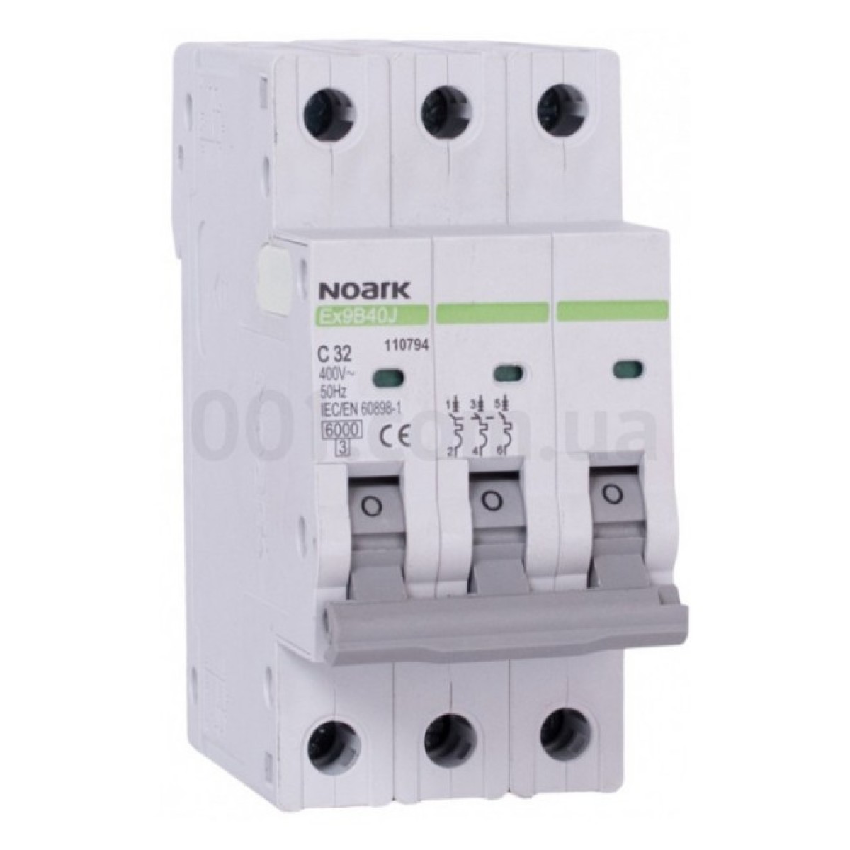 Модульний автоматичний вимикач Ex9B40J 6kA хар-ка С 2A 40,5мм 3P, NOARK 256_256.jpg