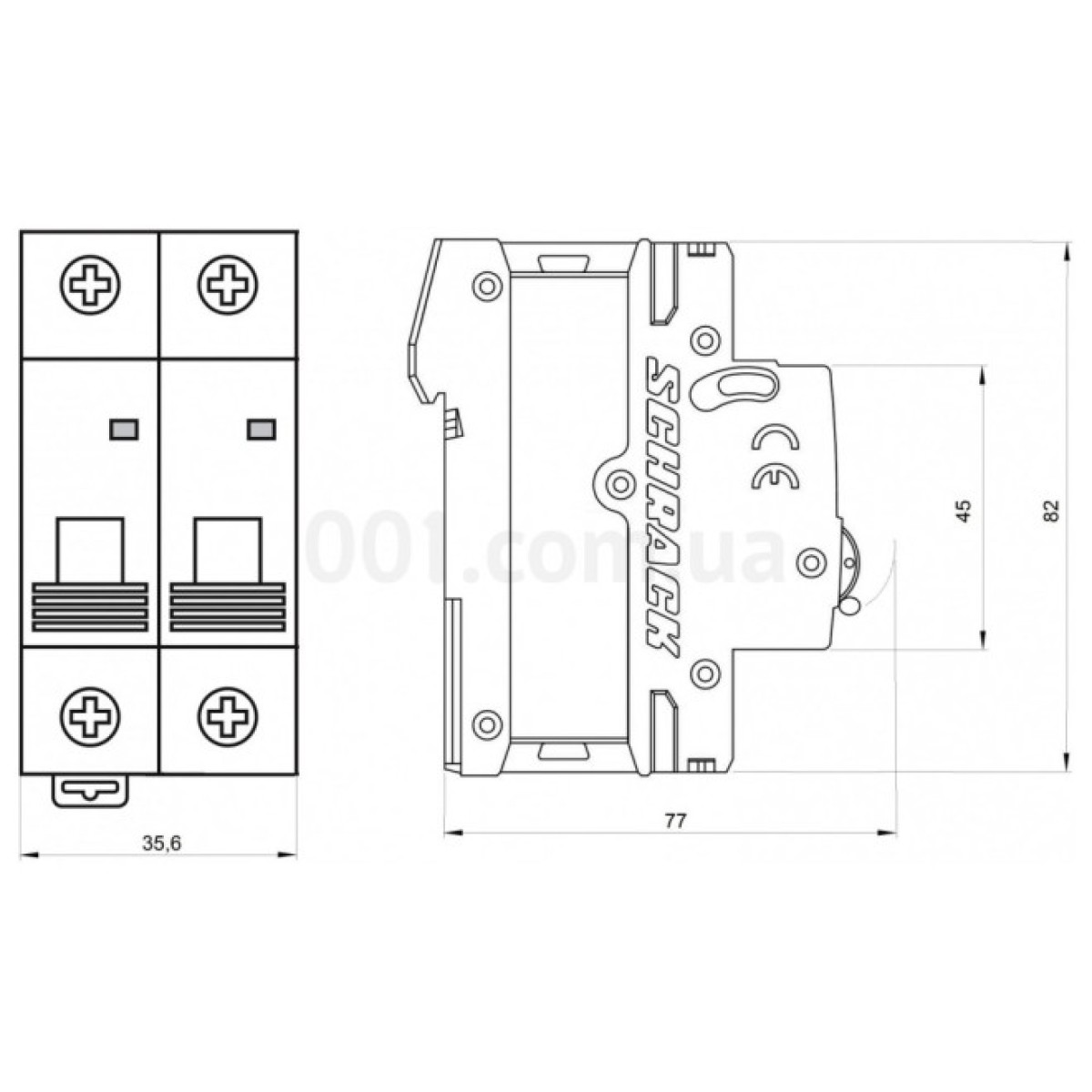 Модульный автоматический выключатель AMPARO 2P 16А 6кА х-ка C, Schrack Technik 98_98.jpg - фото 2