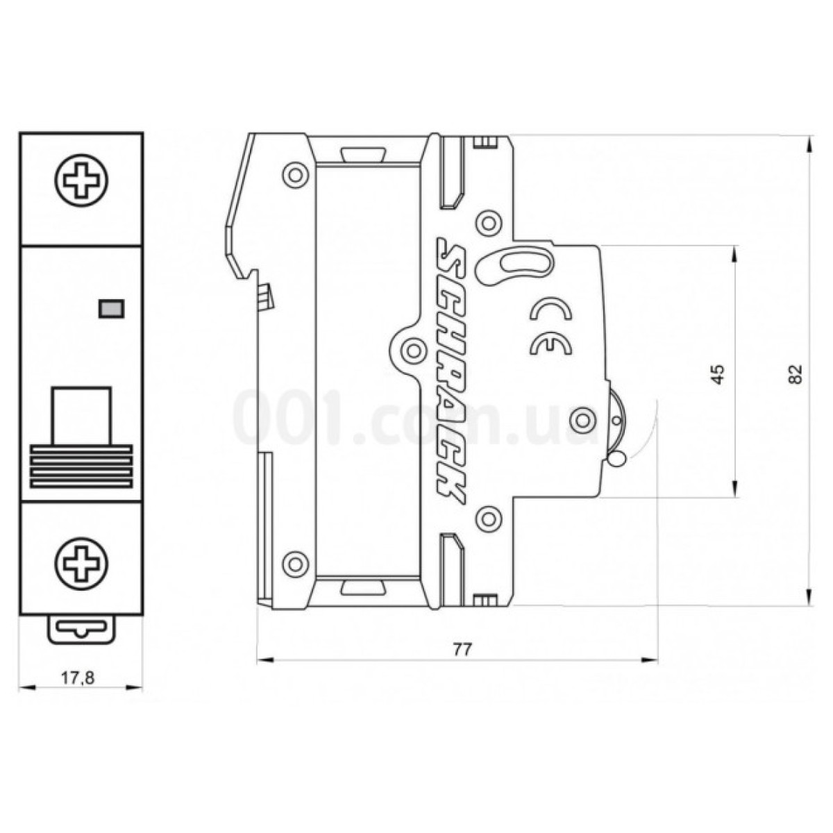 Модульный автоматический выключатель AMPARO 1P 25А 6кА х-ка C, Schrack Technik 98_98.jpg - фото 2