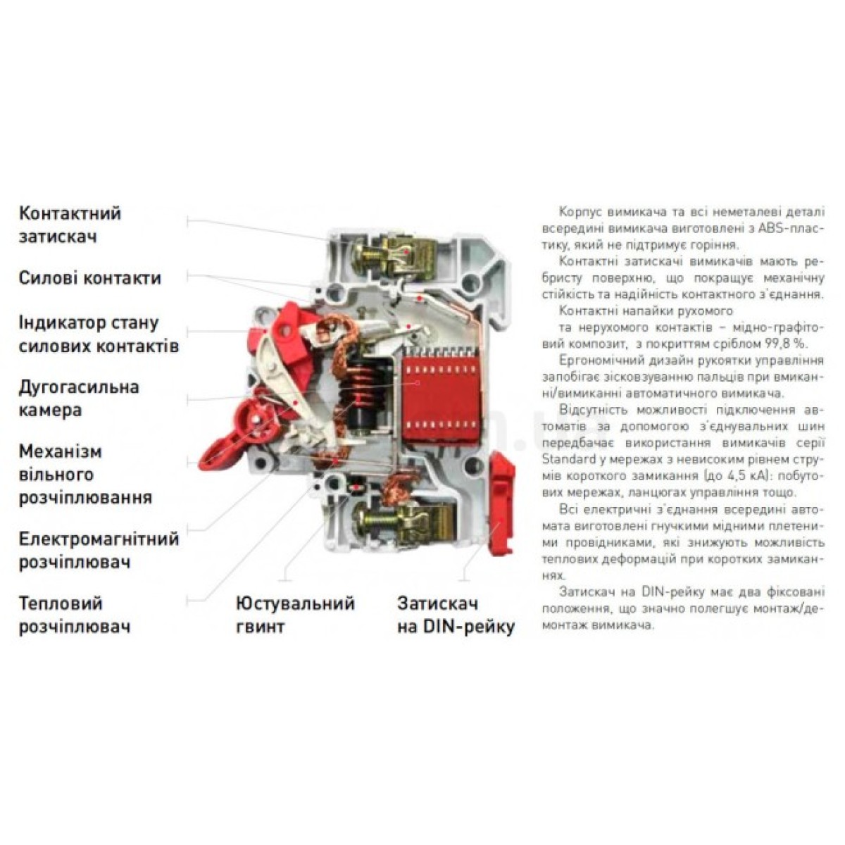 Автоматический выключатель e.mcb.stand.45.1.C63, 1P 63 А характеристика C, E.NEXT 98_98.jpg - фото 4