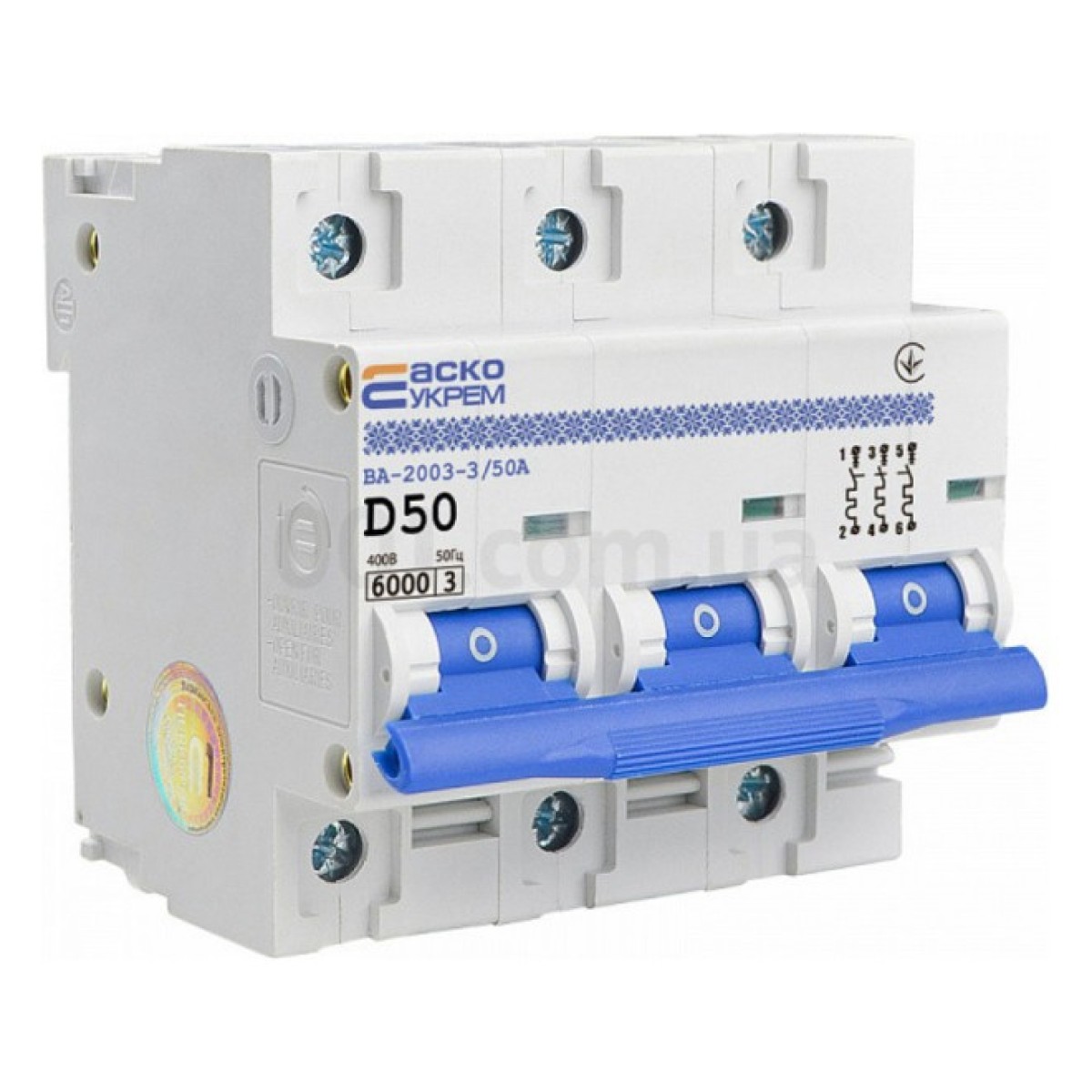 Автоматичний вимикач ВА-2003/D 3P 50А характеристика D, АСКО-УКРЕМ 98_98.jpg - фото 1