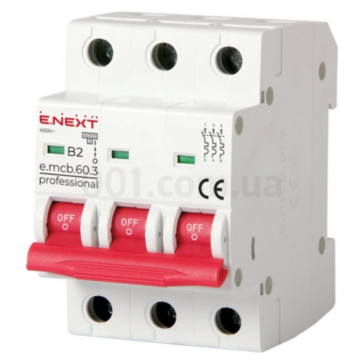 Автоматичний вимикач e.mcb.pro.60.3.B 6 new, 3P 2 А характеристика B, E.NEXT 98_98.jpg - фото 1