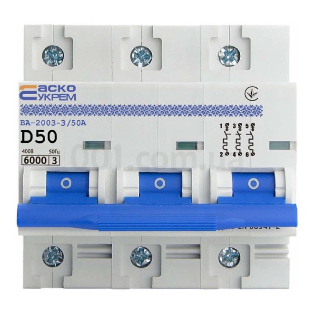 Автоматический выключатель ВА-2003/D 3P 50А характеристика D, АСКО-УКРЕМ 98_98.jpg - фото 3