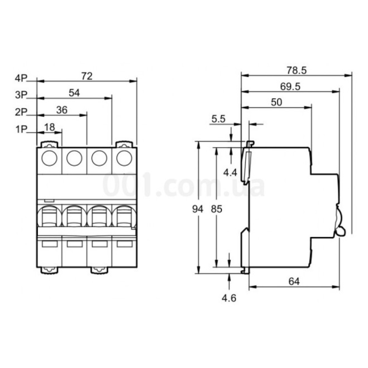 Автоматичний вимикач iC60N 3P 16 А хар-ка D, Schneider Electric 98_98.jpg - фото 2