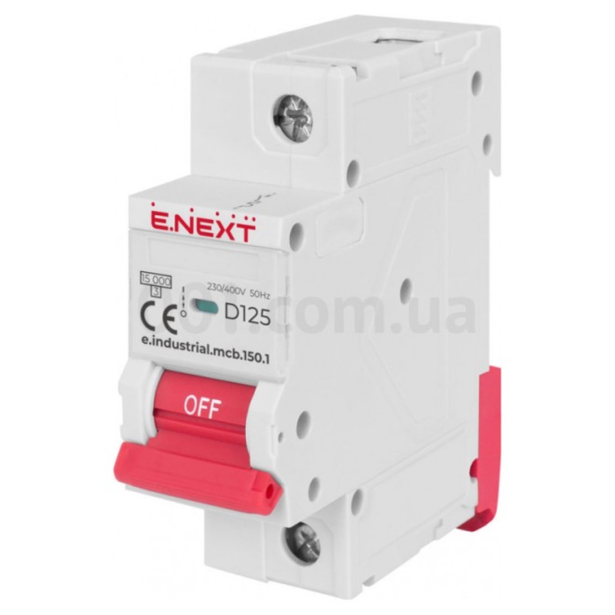 Автоматичний вимикач e.industrial.mcb.150.1.D125, 1P 125 А характеристика D, E.NEXT 98_98.jpg - фото 1