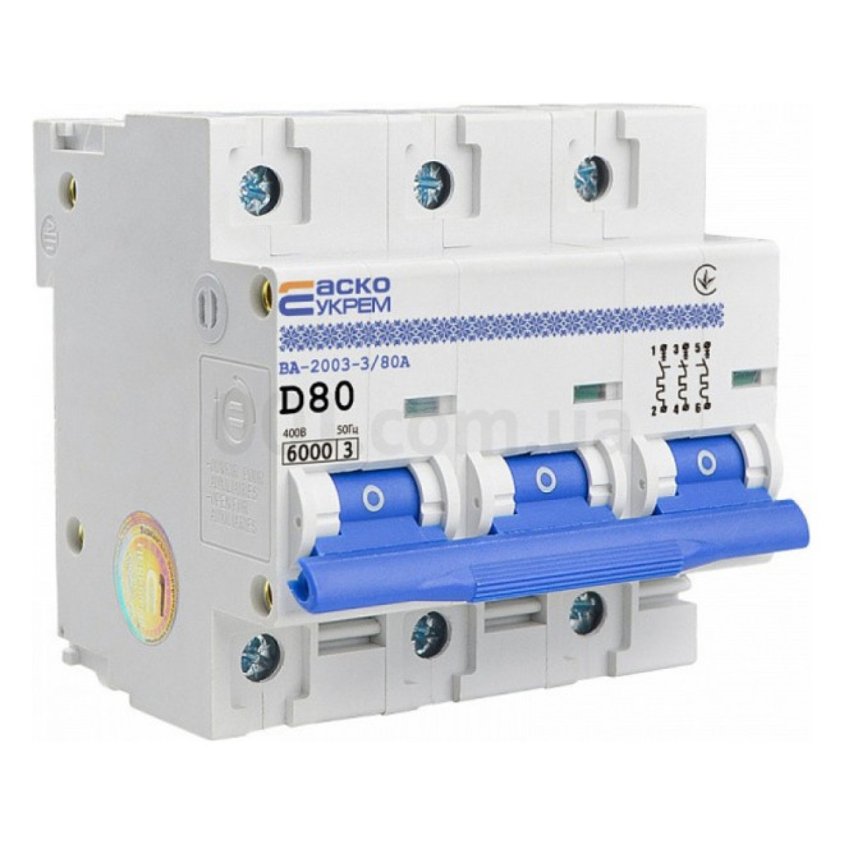 Автоматичний вимикач ВА-2003/D 3P 80А характеристика D, АСКО-УКРЕМ 98_98.jpg - фото 1