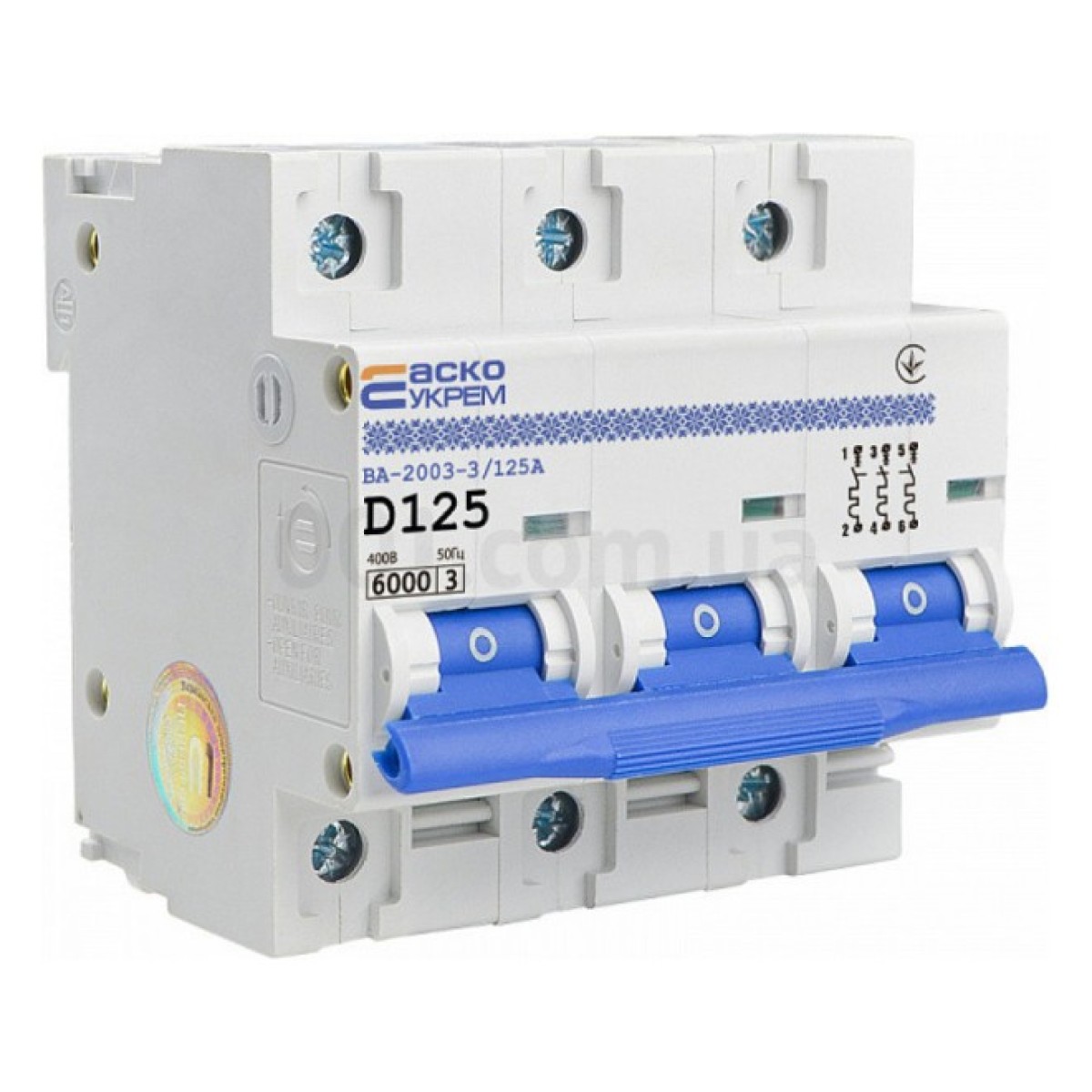 Автоматичний вимикач ВА-2003/D 3P 125А характеристика D, АСКО-УКРЕМ 98_98.jpg - фото 1