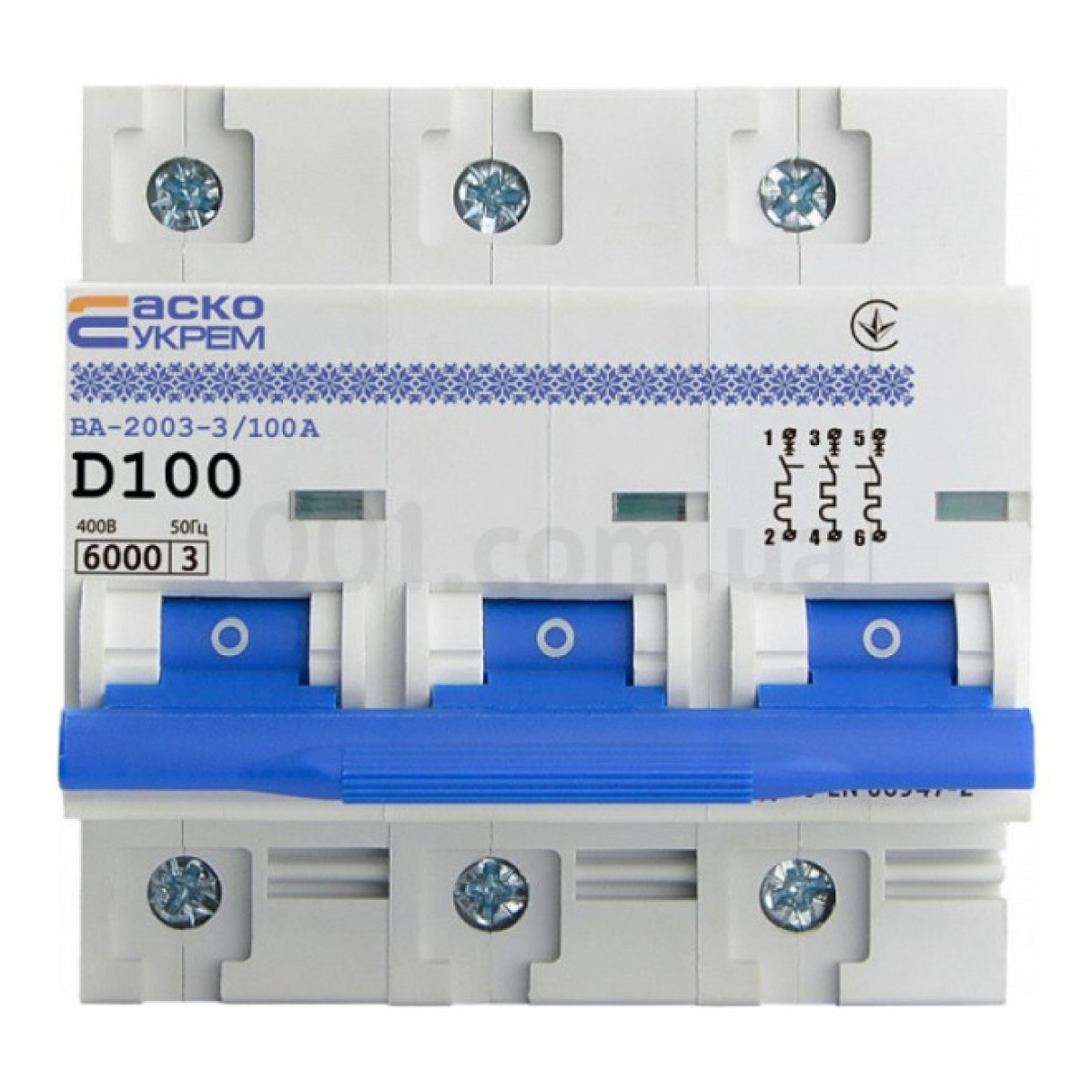 Автоматический выключатель ВА-2003/D 3P 100А характеристика D, АСКО-УКРЕМ 98_98.jpg - фото 6