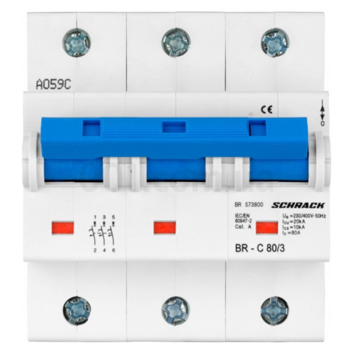 Модульный автоматический выключатель BR 3P 80А 20кА х-ка C, Schrack Technik 98_98.jpg - фото 4