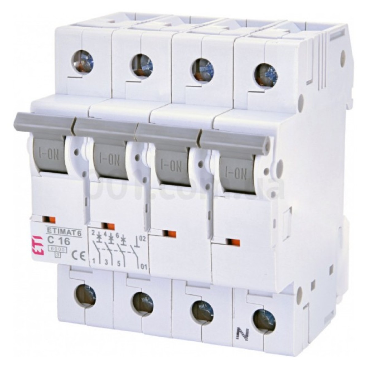 Автоматичний вимикач ETIMAT 6 (6кА) 3P+N 16 А хар-ка C, ETI 98_98.jpg - фото 1