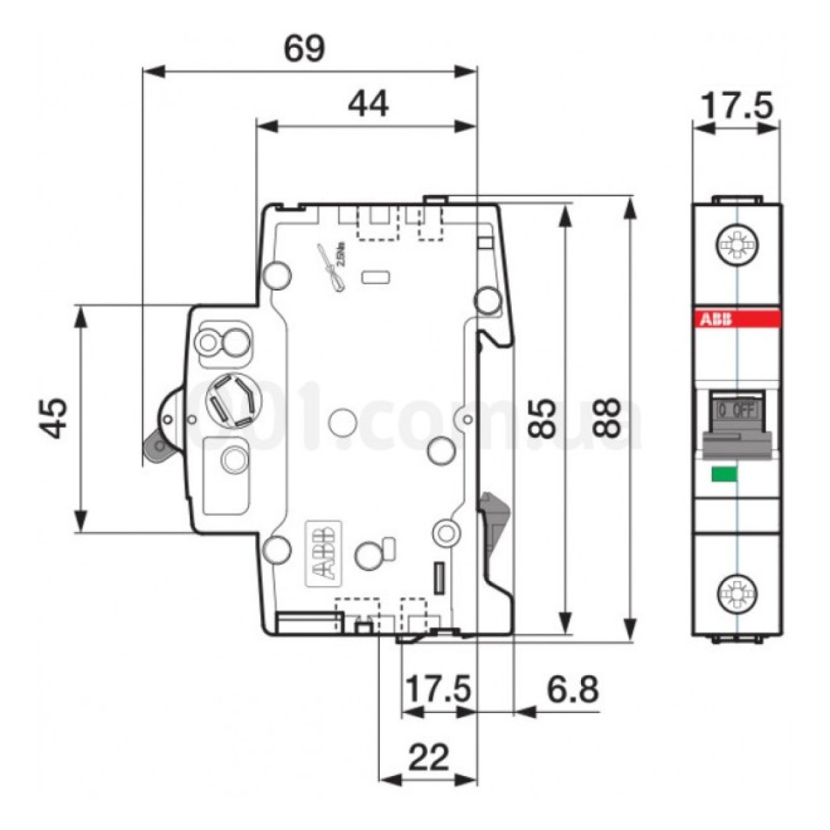 Автоматический выключатель S201-C16 1P 16А 6кА х-ка C, ABB 98_98.jpg - фото 2