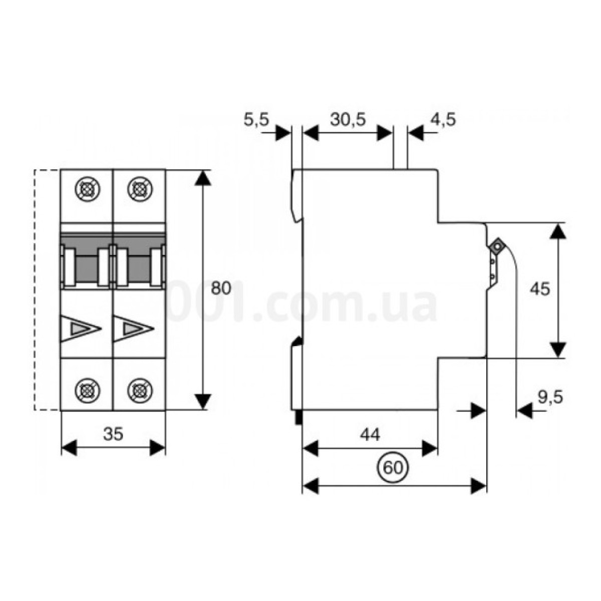 Автоматический выключатель PL7-C4/2-DC 2P 4А х-ка C 10кА, Eaton (Moeller) 98_98.jpg - фото 2