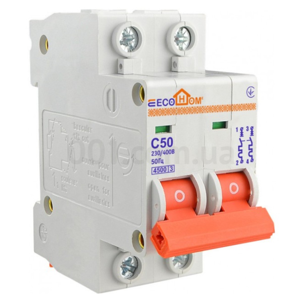 Автоматичний вимикач ECO 2P 50A характеристика C, ECOHOME 256_256.jpg