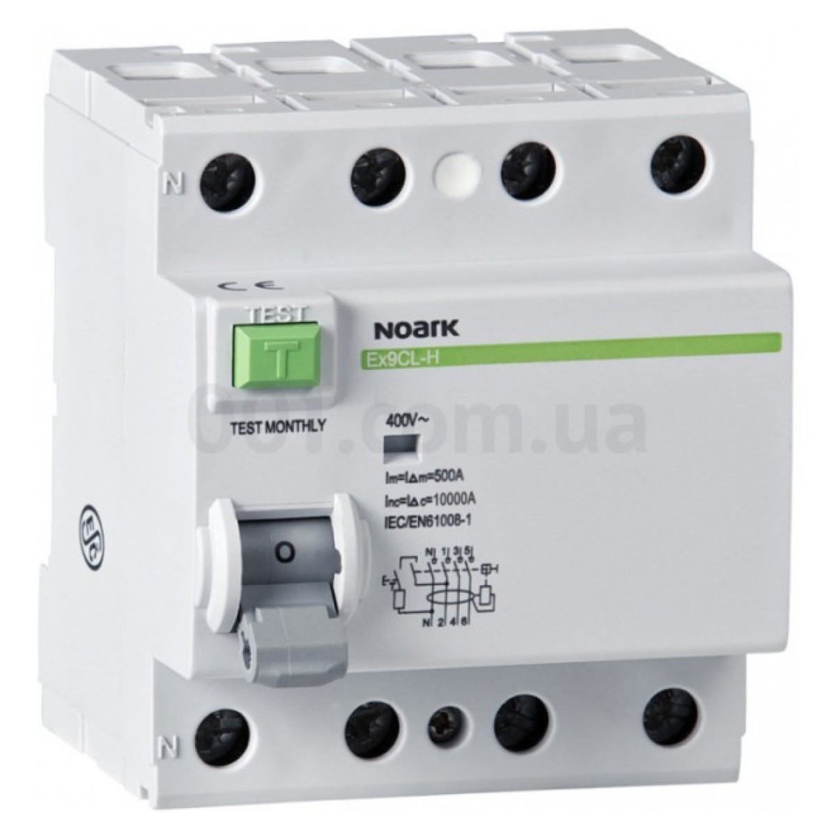 Диференційний вимикач (ПЗВ) Ex9CL-H 10kA 4P 100A 300mA тип S+AC, NOARK 256_256.jpg