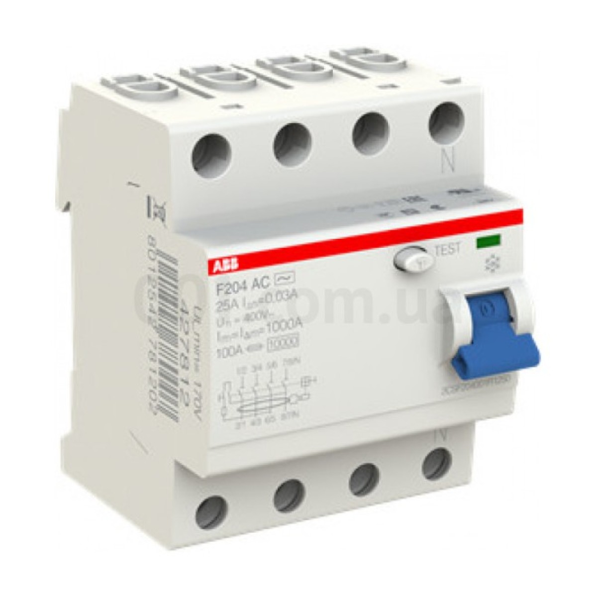 Диференційний вимикач (ПЗВ) F204AC-25/0,03 25А 4Р 30mA тип AC, ABB 98_98.jpg - фото 1