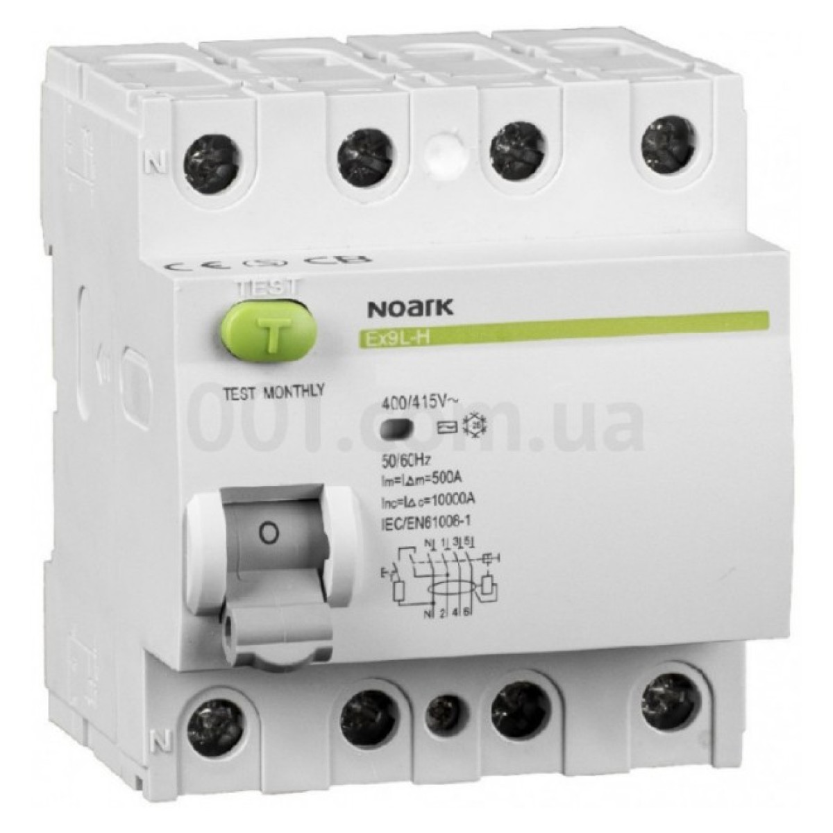 Диференційний вимикач (ПЗВ) Ex9L-H 10kA 4P 63A 300mA тип S+AC, NOARK 256_256.jpg