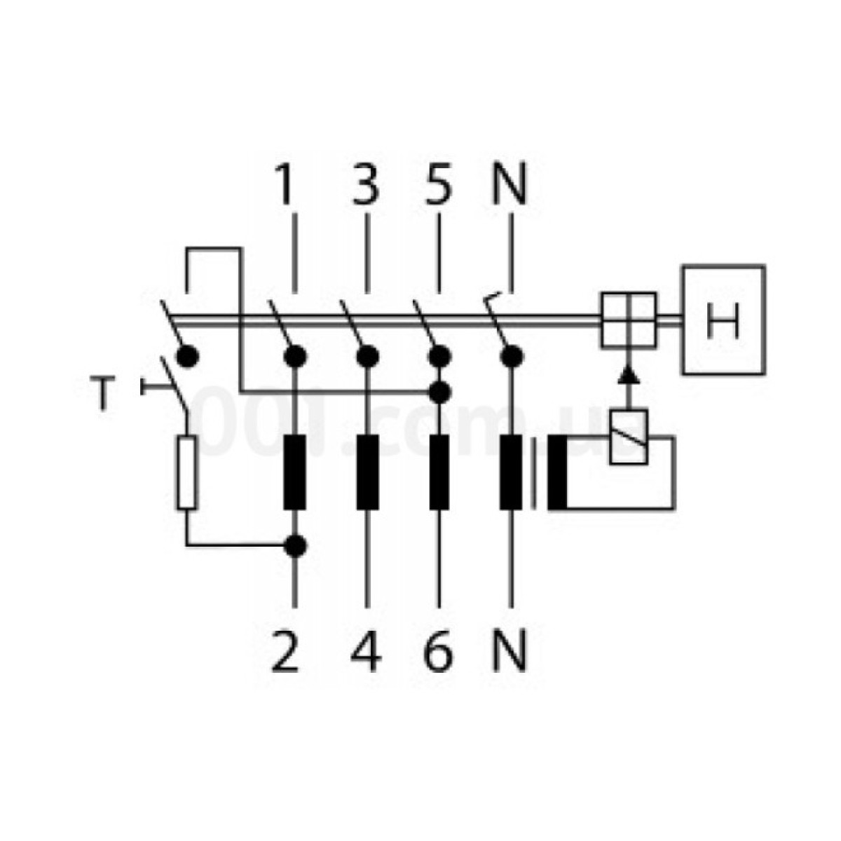 Пристрій захисного відключення (ПЗВ) PF6-25/4/03 4P 25 А 300 мА тип AC, Eaton (Moeller) 98_98.jpg - фото 3