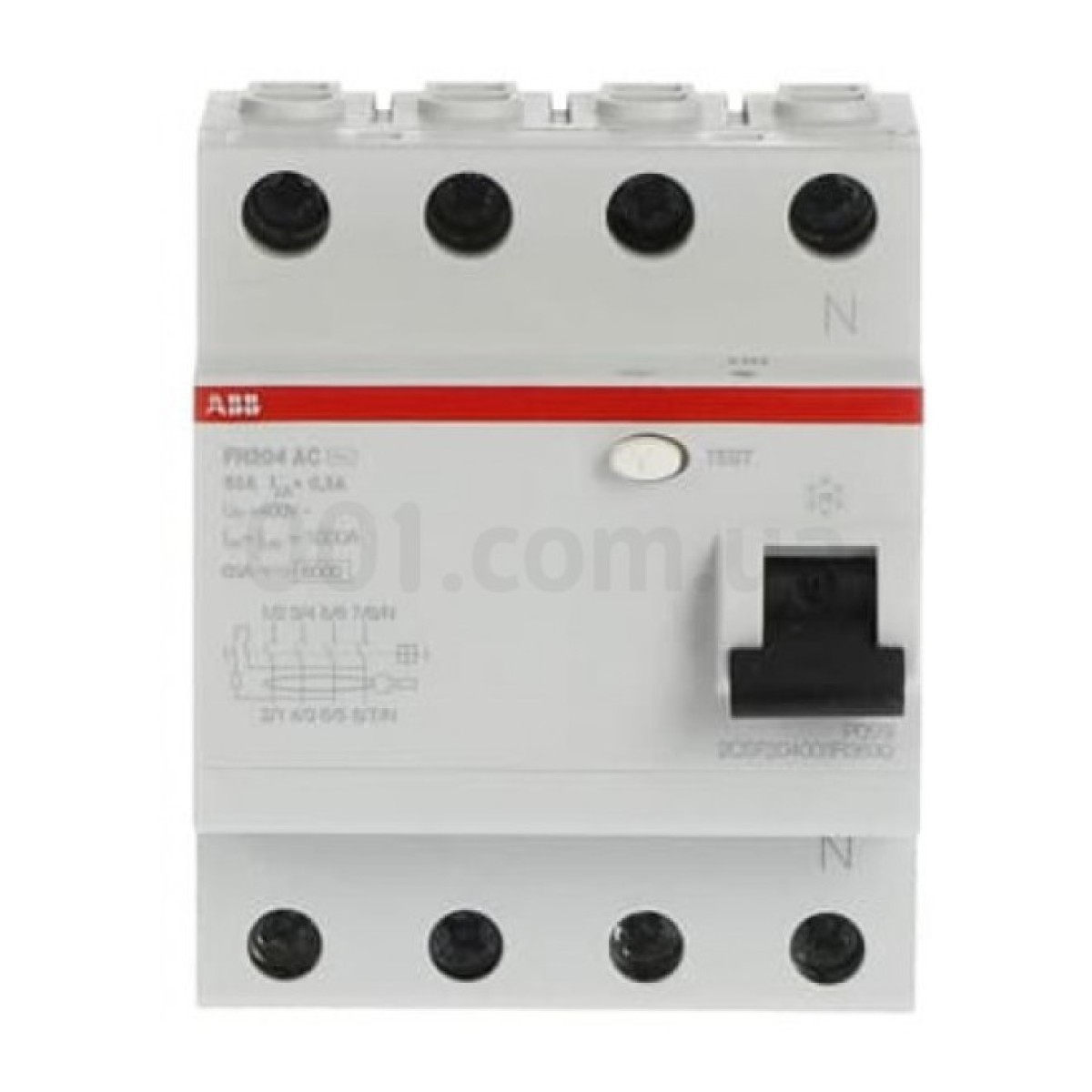 Диференційний вимикач (ПЗВ) FH204AC-63/0,3 63А 4Р 300mA тип AC, ABB 98_98.jpg - фото 2