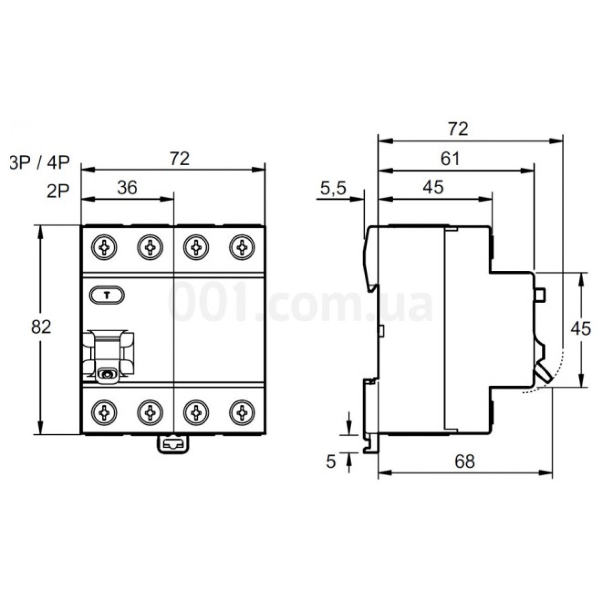 Дифференциальный выключатель (УЗО) Easy9 2Р 40А 100мА тип АС, Schneider Electric 98_98.jpg - фото 2