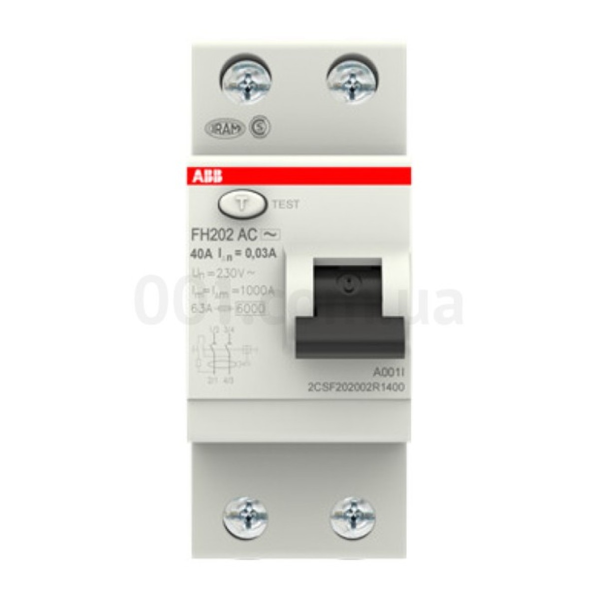 Диференційний вимикач (ПЗВ) FH202AC-40/0,03 40А 2Р 30mA тип AC, ABB 98_98.jpg - фото 2