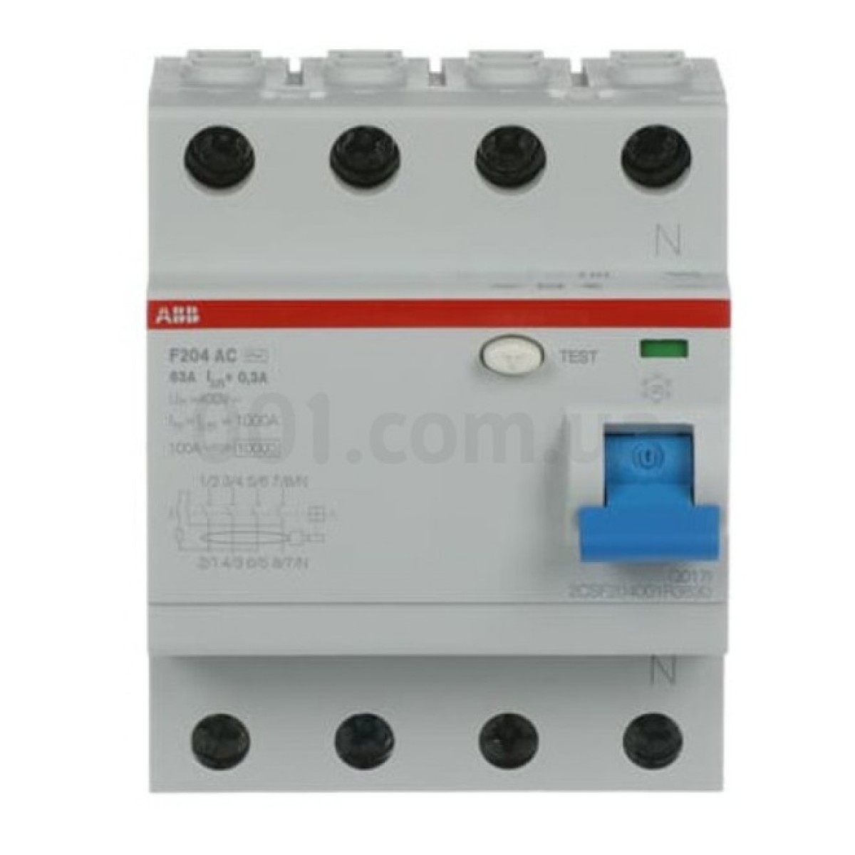 Дифференциальный выключатель (УЗО) F204AC-63/0.3 4P 63А 300мА тип AC, ABB 98_98.jpg - фото 3